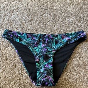 Onia Green and Purple Tropical Print Bikini Bottom